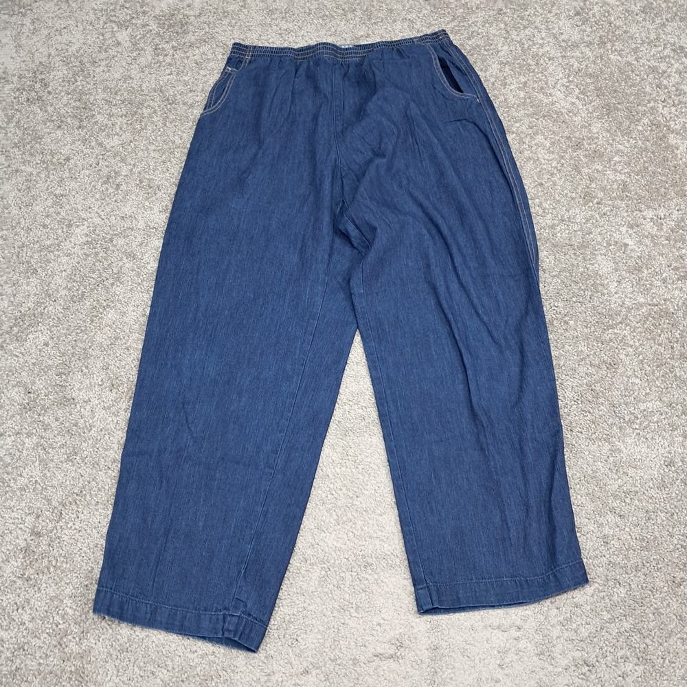 Koret Woman Blue Denim Elastic Waist Pull On‎ Pants Plus Size 18W K68J2272H